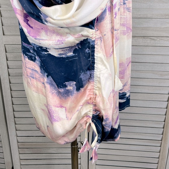 LOVESTITCH Boho Blouse Tassel Tie Pink/Blue Multi-M/L - Picture 2 of 3